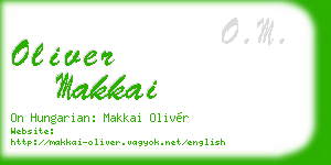oliver makkai business card