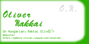 oliver makkai business card
